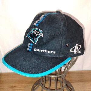 Carolina Panthers Hat Cap Men Black Strapback Logo Athletic Pro Line 90s